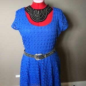Cute lacey look blue dress by Luxology